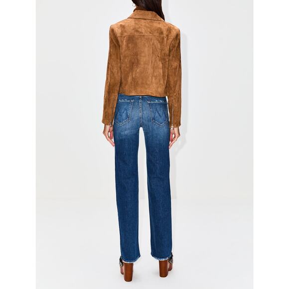 Susan Bender Relaxed Flight Jacket in Glazed Caramel Leather 0 - Picture 2 of 5